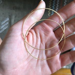 Skinny Etched Gold Hoops